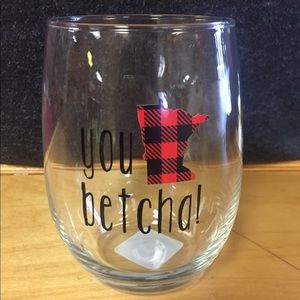 Minnesota buffalo plaid wine glass!